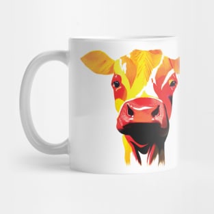 Colourful Cow on white Mug